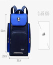 Waterproof 6 Wheel Trolley Backpack Adjustable Handle School Bag Blue